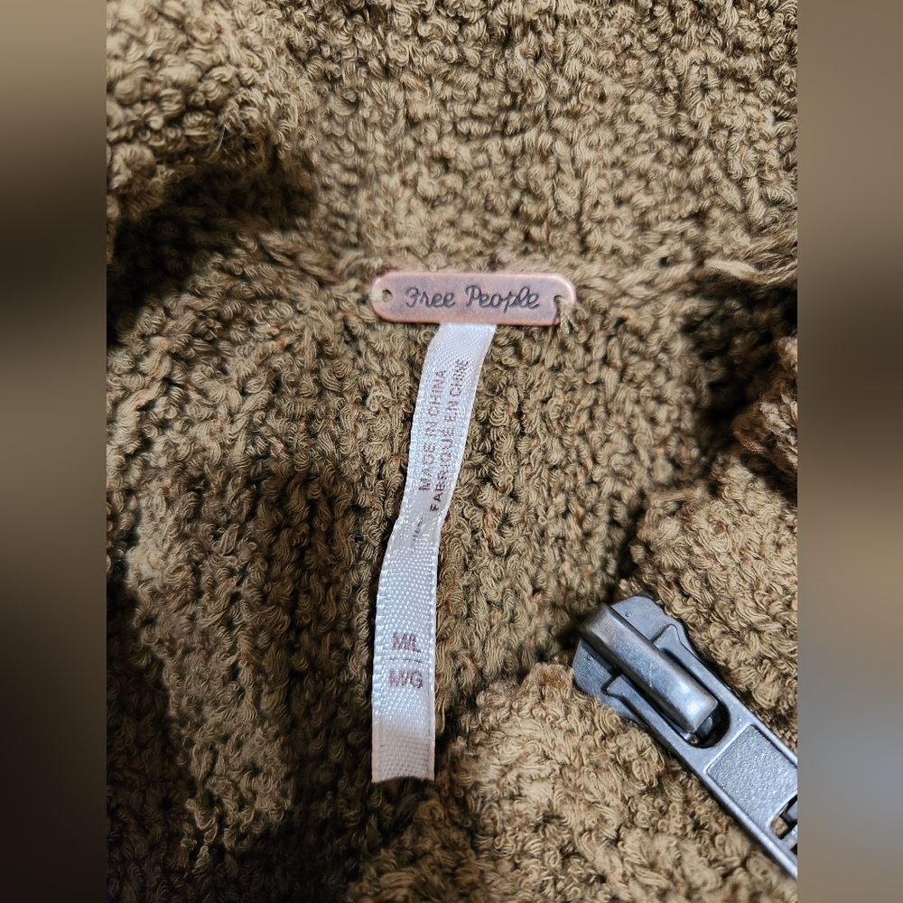 Free People Split Zip Pullover Sweater Alpaca - image 7